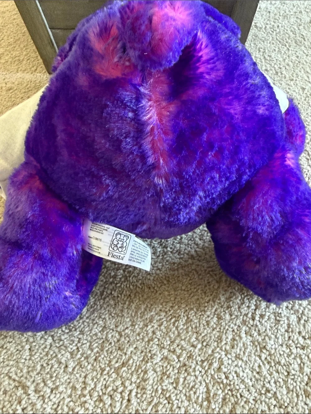 Fiesta Purple Plush Bear with White BTS Shirt  Approximately 16 Inches
